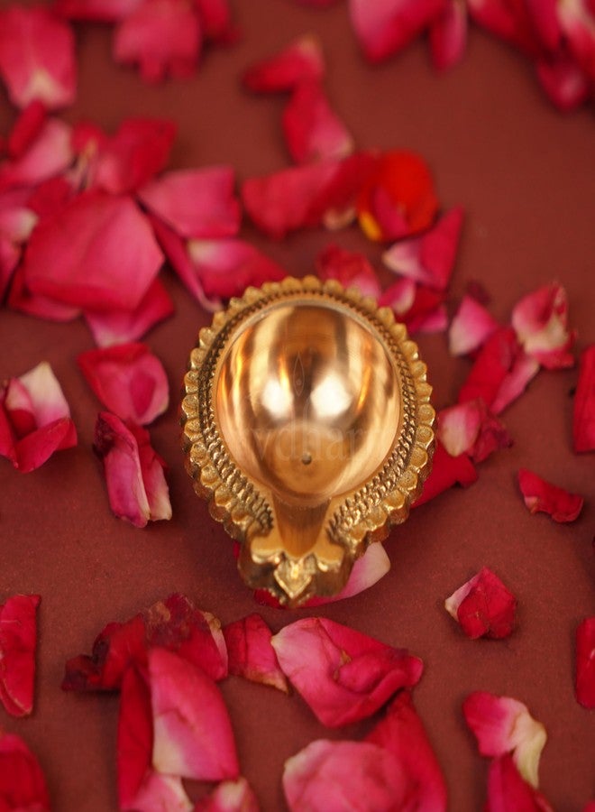 ServDharm 100% Pure Brass Kuber Diya for Puja | Deepam Deepak Kundulu Pooja Brass Diya | Pital Diya for Pooja Set of 2 | Kuber Diya for Diwali & Return Gifts - Image 4